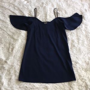 •NWOT• ASOS Navy Cold Shoulder Shift Dress Size 4!